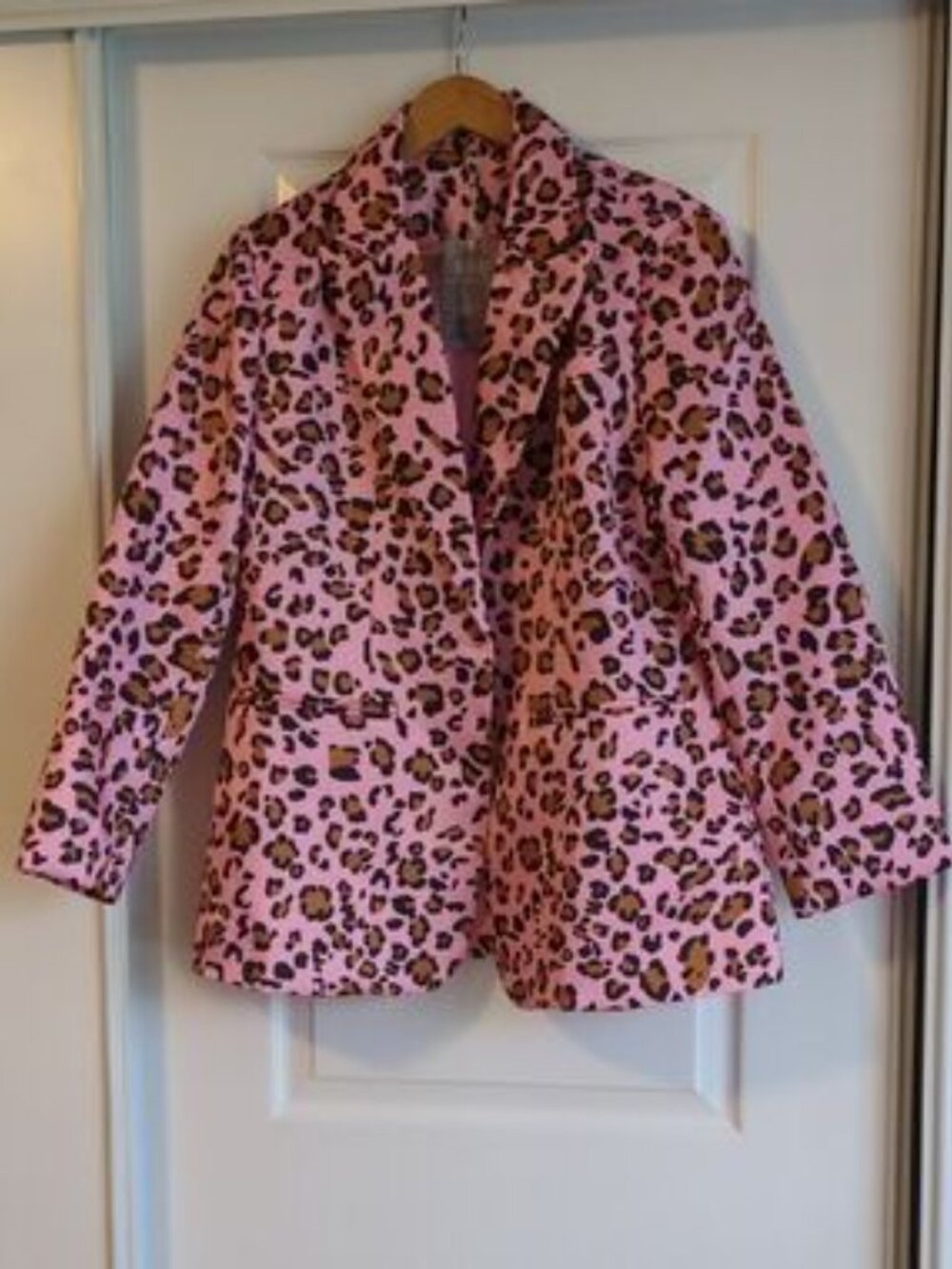 Pink Leopard Print Jacket by OYROSY XL